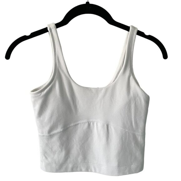 TNA Action Cropped Tank Top Scoop Neck Activewear White 2XS - Picture 1 of 6